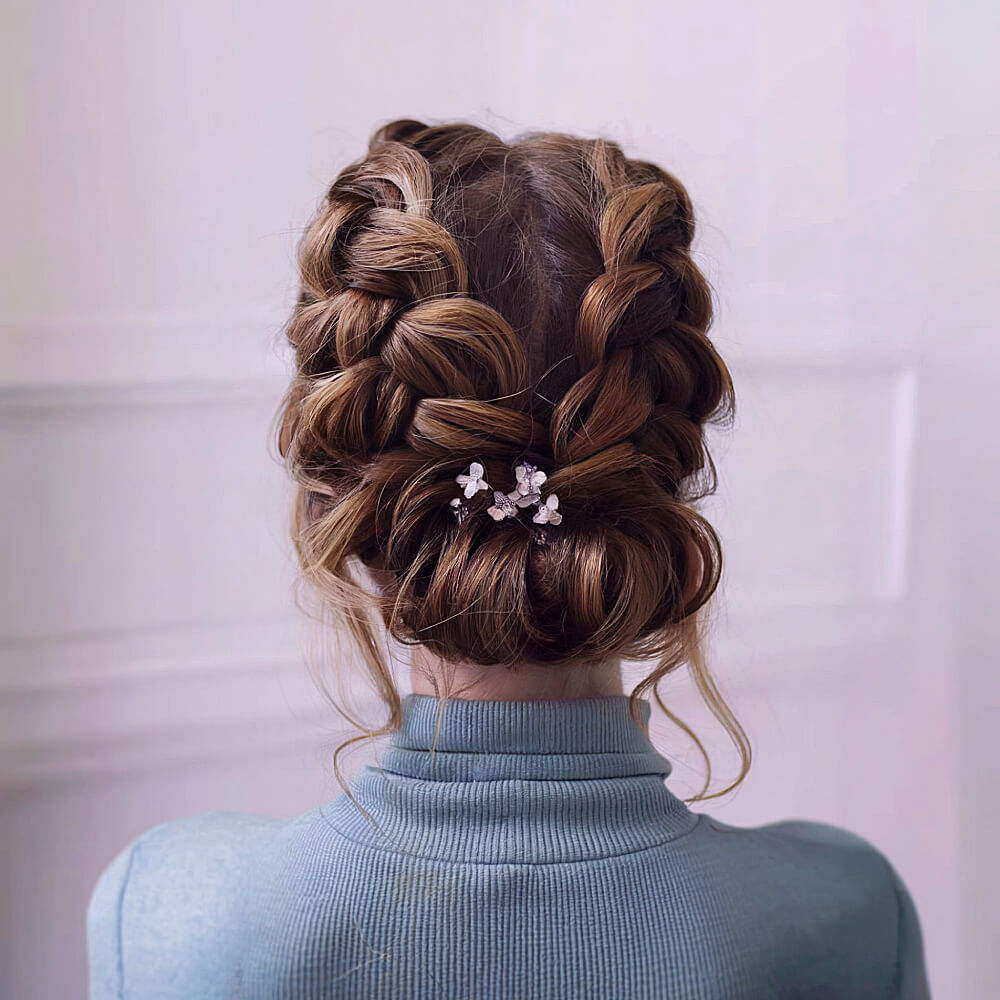 Romantic Light Brown Braided Updo Romantic Light Brown Braided Updo — Braided Bun 2027