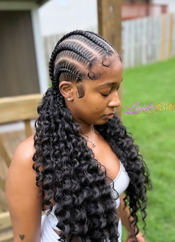 Side View Visual Idea Side View Visual Idea — Cornrows 2027 with Curls