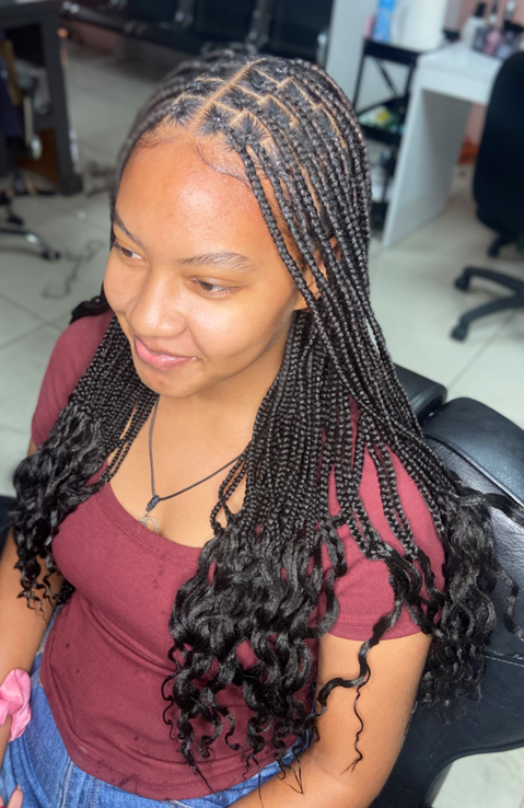 Defined Part Braids With Curly Ends — Braids 2027 for Medium Hair