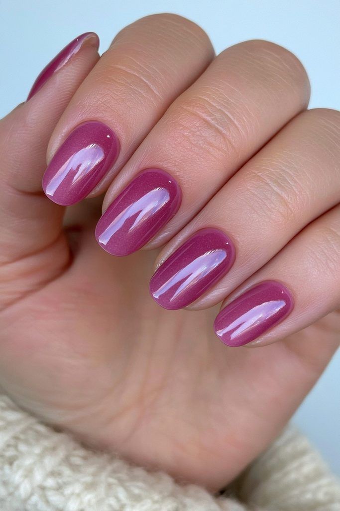 Sheer Berry-Plum Jelly Glossy Short Ovals Sheer Berry-Plum Jelly Glossy Short Ovals — Plum Nails 2027
