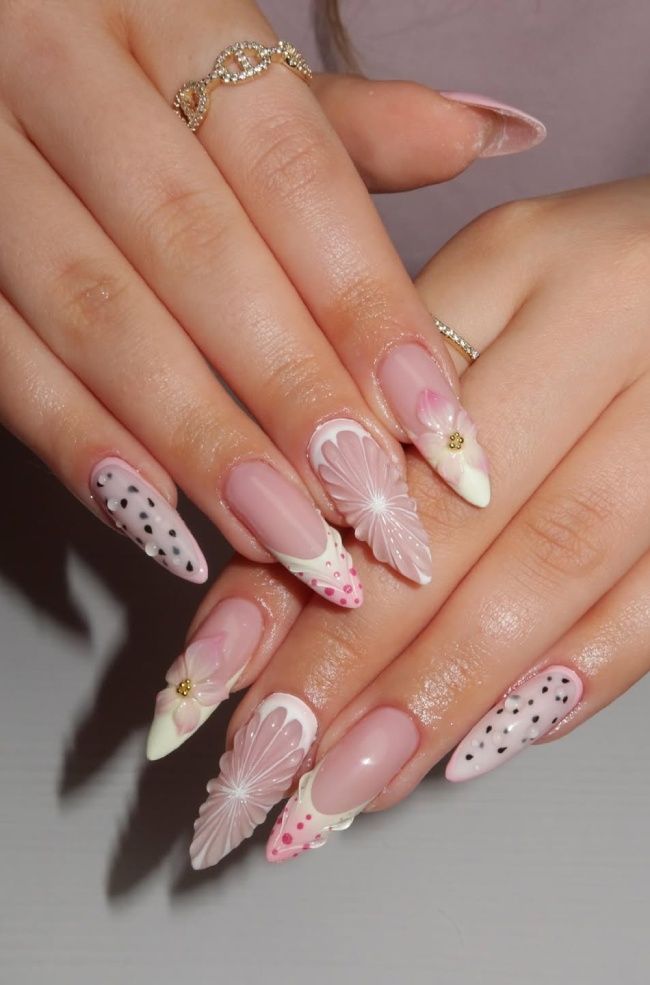 Both Hands Close-Up Visual Idea Both Hands Close-Up Visual Idea — Floral Stiletto Nails 2027