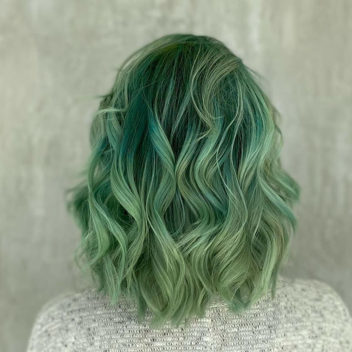 Collarbone Gradient Green To Blonde — Green and Blonde Hair 2027