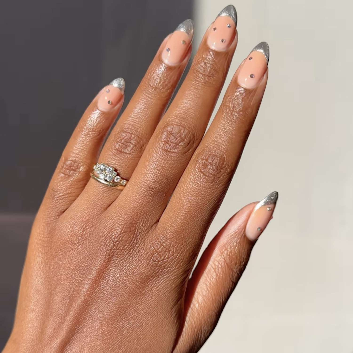 Abstract Silver Flame Swirl Stilettos Abstract Silver Flame Swirl Stilettos — Silver Nails 2027