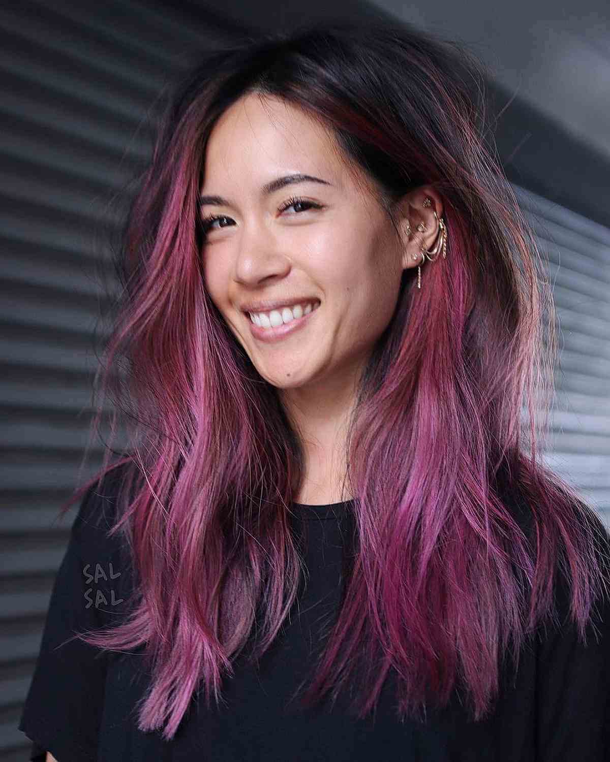 Plum Pink Ombre Messy Waves Plum Pink Ombre Messy Waves — Plum Hair 2027