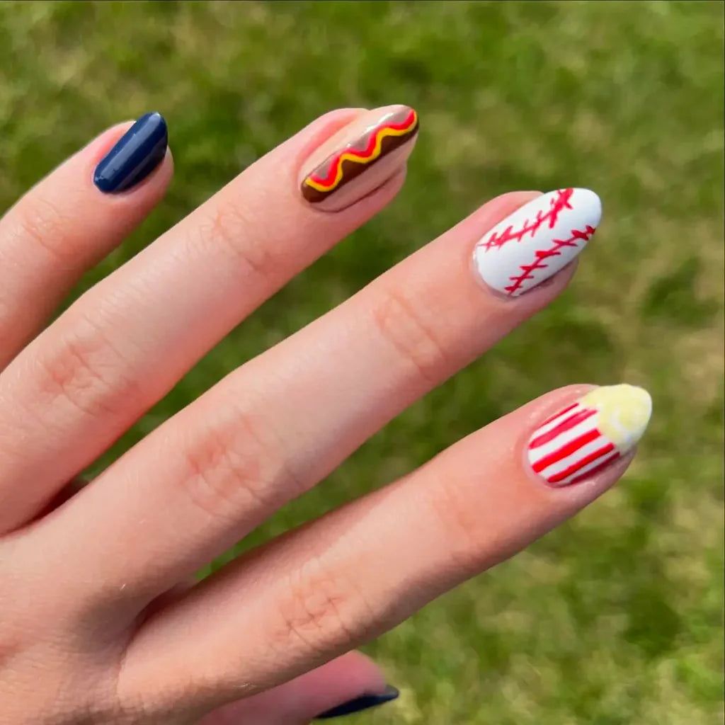 Baseball and Snack Oval Nails Baseball and Snack Oval Nails — Baseball Nails 2027