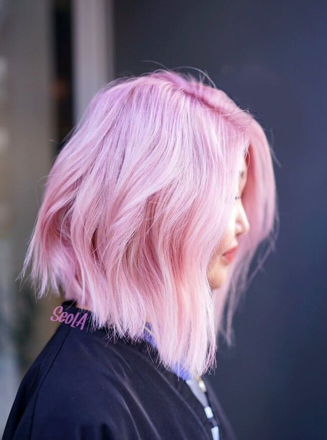 Light Pink Wavy Bob Air Dried — Pink Hair 2027