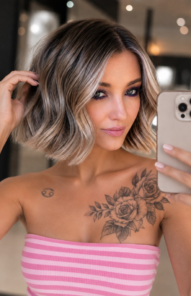 No Bangs Visual Idea — Wavy Bob 2027
