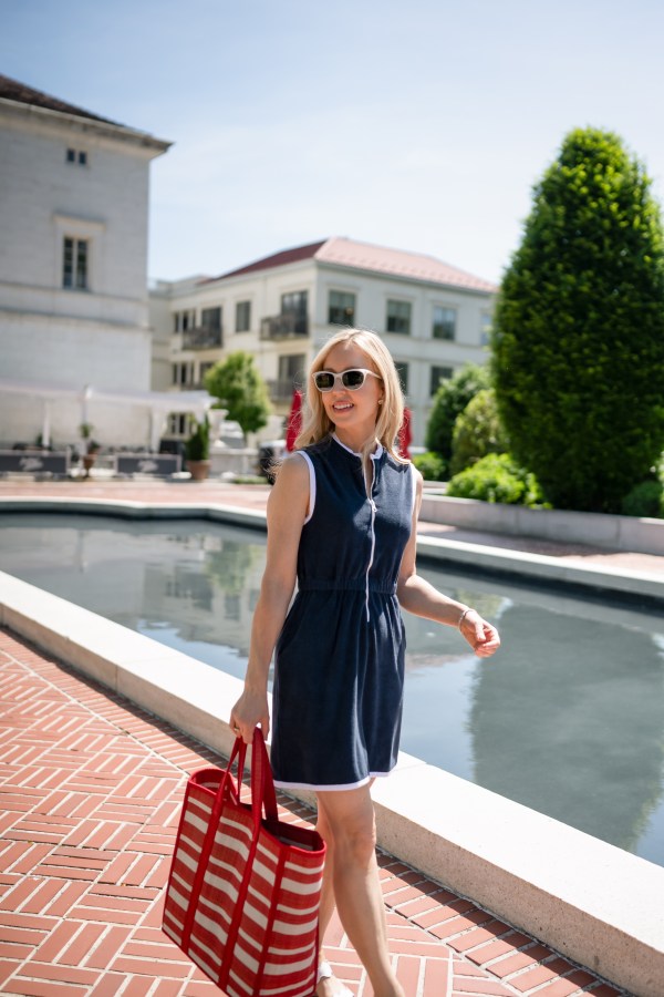 Navy and White Trim Dress: Classic Resort Wear Summer Outfits 2027