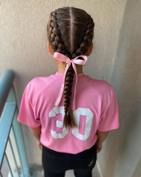 Two Dutch Braids into a Single Braid with Ribbons Two Dutch Braids into a Single Braid with Ribbons — Game Day Hairstyles 2026