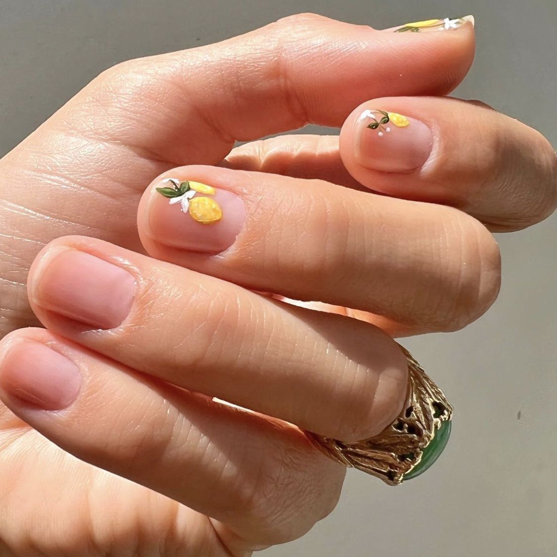 Lemon Slice Art on Nude Lemon Slice Art on Nude — Realtor Nails 2027