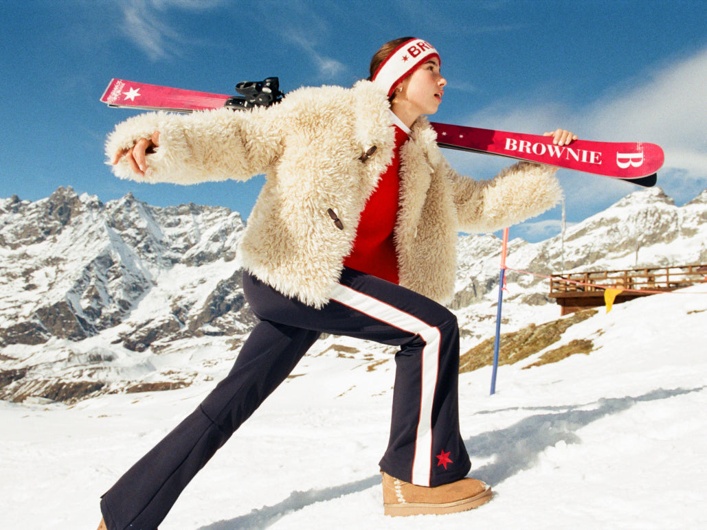 Fuzzy Cream Jacket and Flared Pants for a Stylish Ski Adventure — Snow Outfits 2027