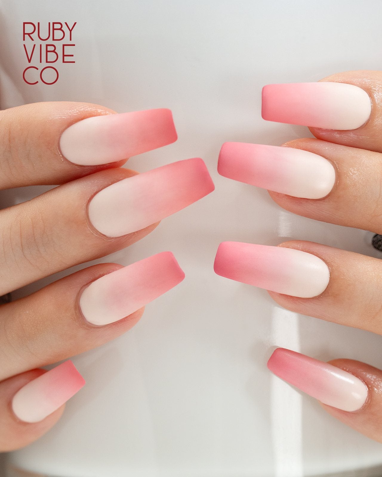Soft Ombre Matte Nude Pink Coffin Nails — Nail Colors 2027