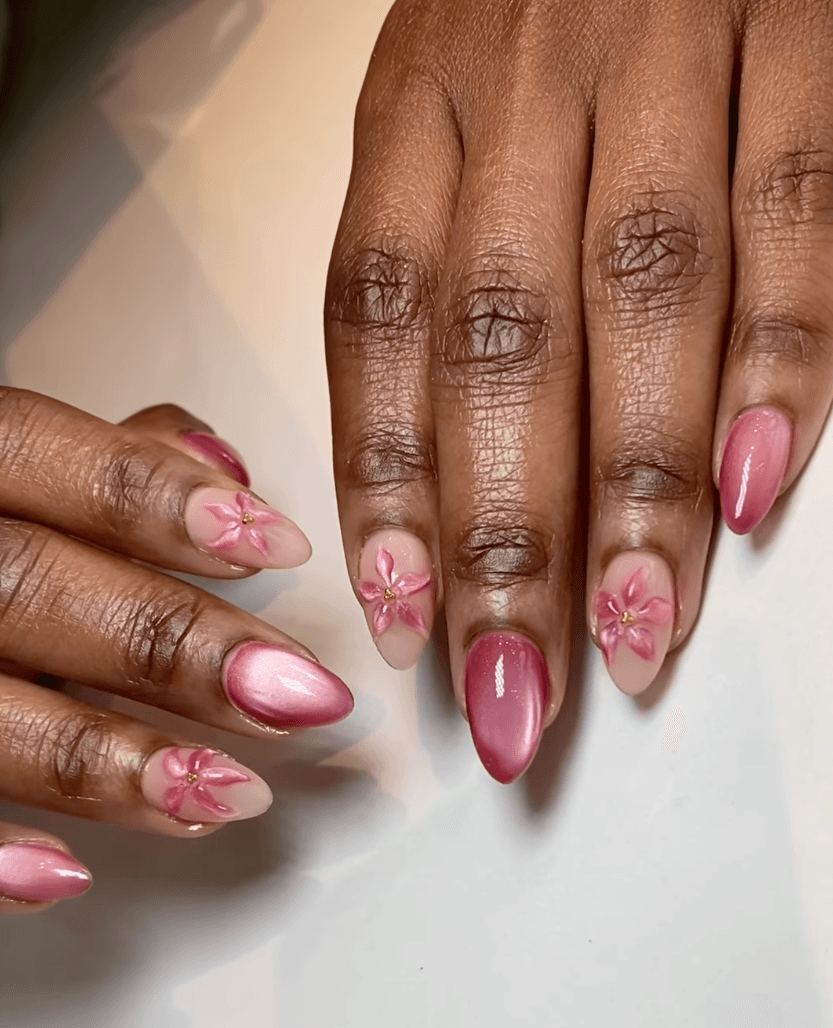Glossy Metallic Visual Idea Glossy Metallic Visual Idea — Flower Nails 2027