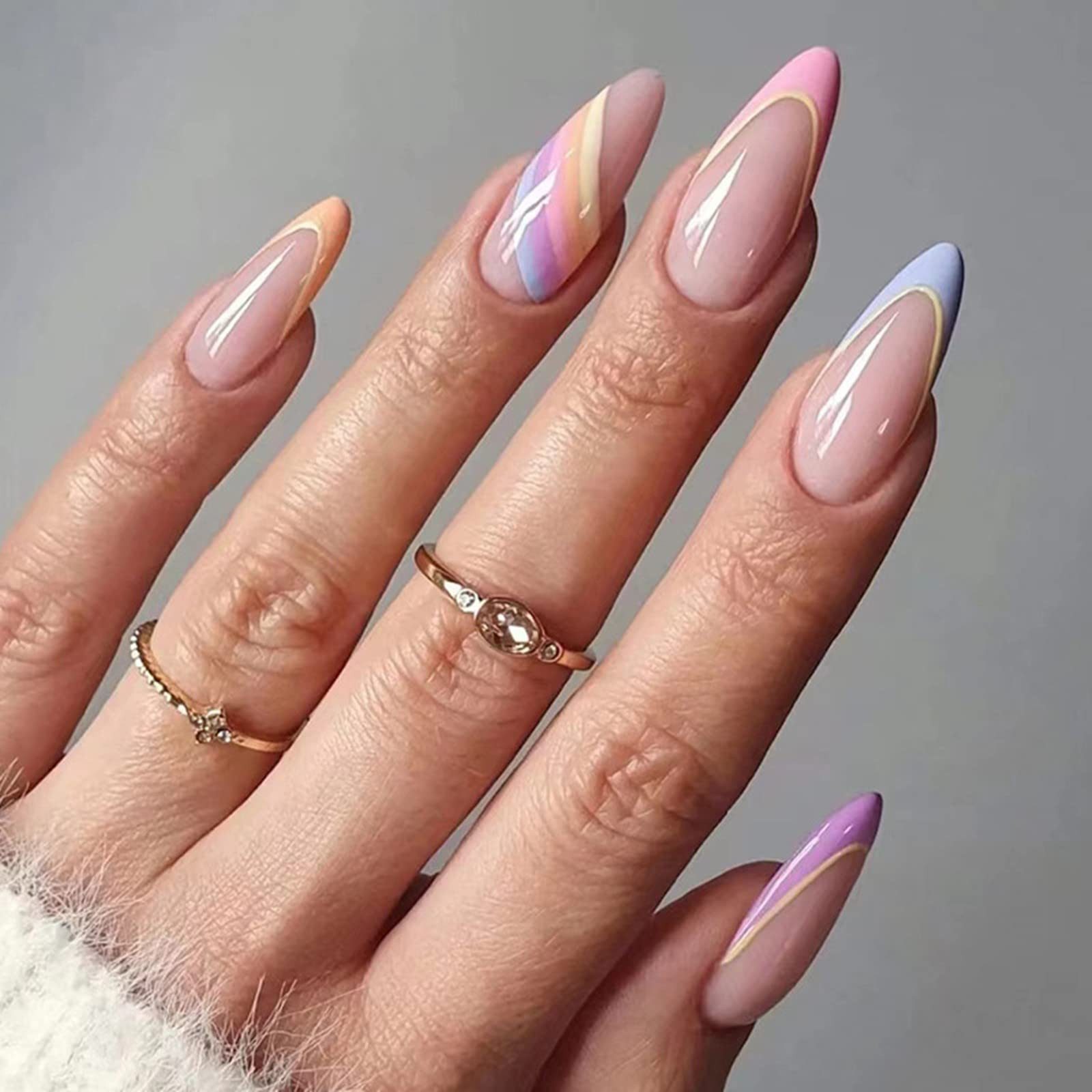 Pastel Rainbow French Tip Swirls Pastel Rainbow French Tip Swirls — Swirl Nails 2027