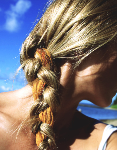 Long Blonde Braid With Orange Scarf Long Blonde Braid With Orange Scarf — Scarf Hairstyles 2027