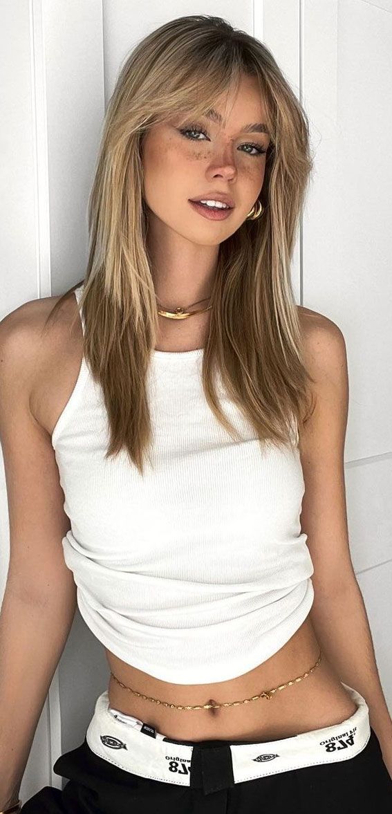Blonde Long Layers With Curtain Bangs — Haircuts 2027 for Teenage Girls