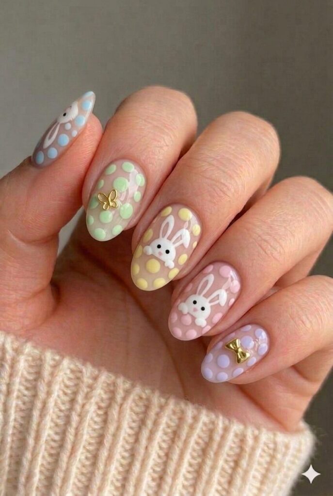 Pastel Polka Dot Bunny Motifs Pastel Polka Dot Bunny Motifs — Funny Bunny Nails 2027