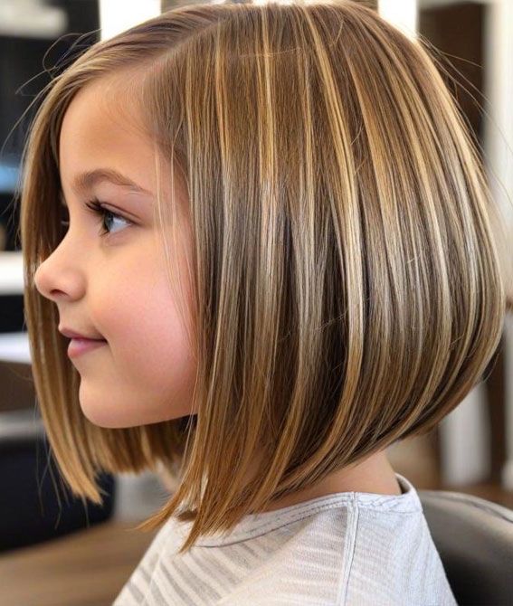 Blonde With Highlights Visual Idea — Bob 2027 for Little Girls