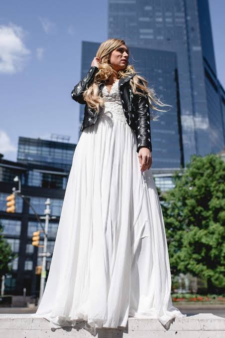 Delicate Meets Edgy: Vegan Leather Jacket with White Lace Dress Delicate Meets Edgy: Vegan Leather Jacket with White Lace Dress — Dress 2027 with Leather Jacket Outfit