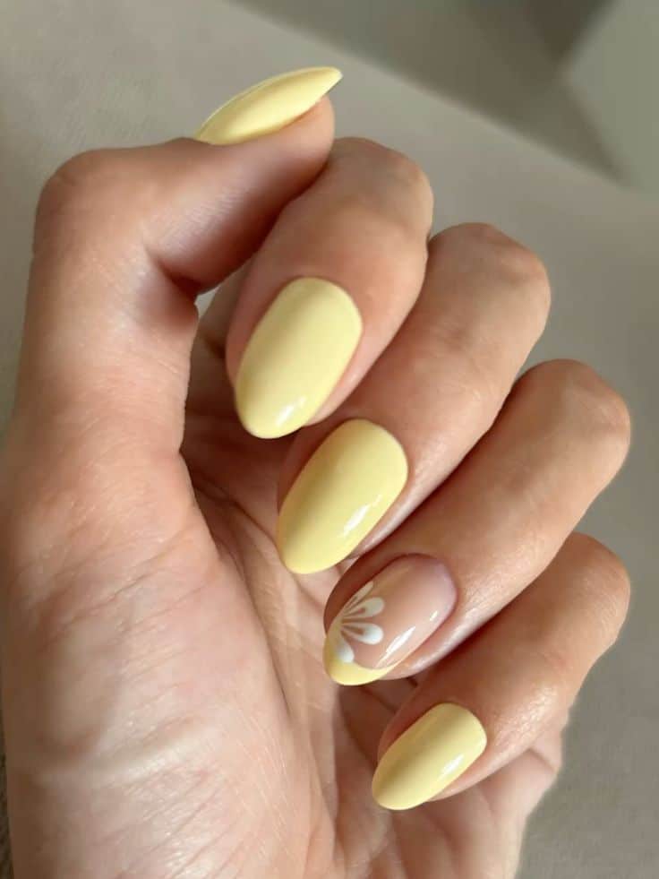 Smooth Polish Application Neat Cuticles Visual Idea — Yellow Nails 2027