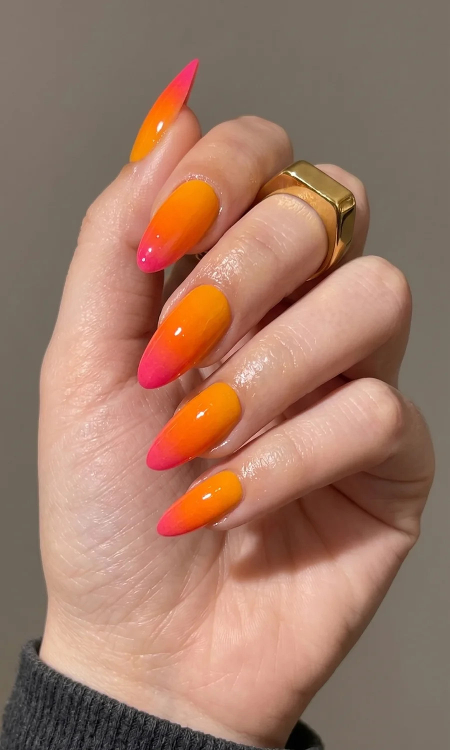 Jelly Pink to Orange Stiletto Gradient Jelly Pink to Orange Stiletto Gradient — Pink and Orange Sunset Nails 2027