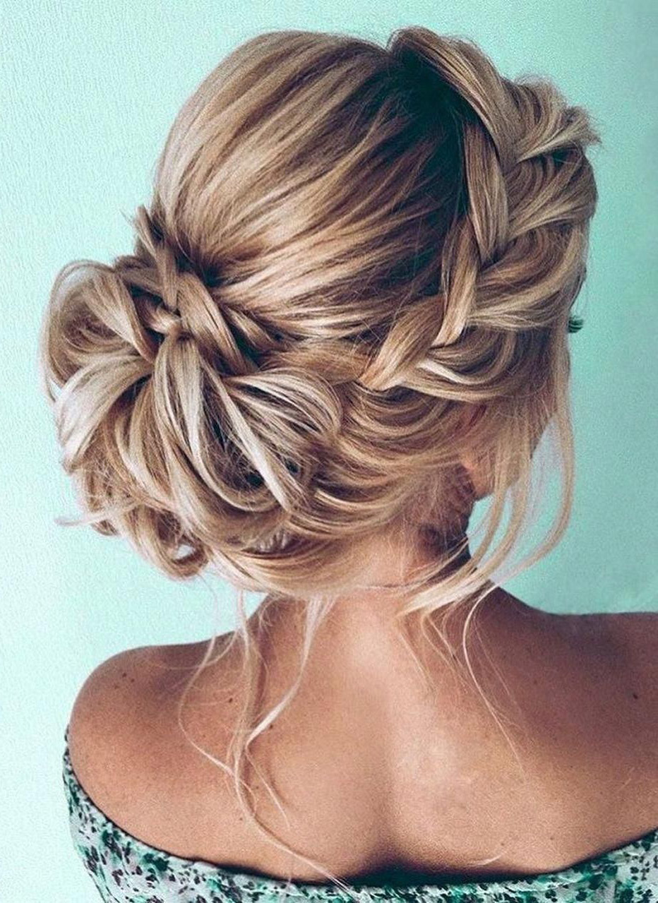 Blonde Braided Updo With Low Bun — Beach Wedding Hair 2027