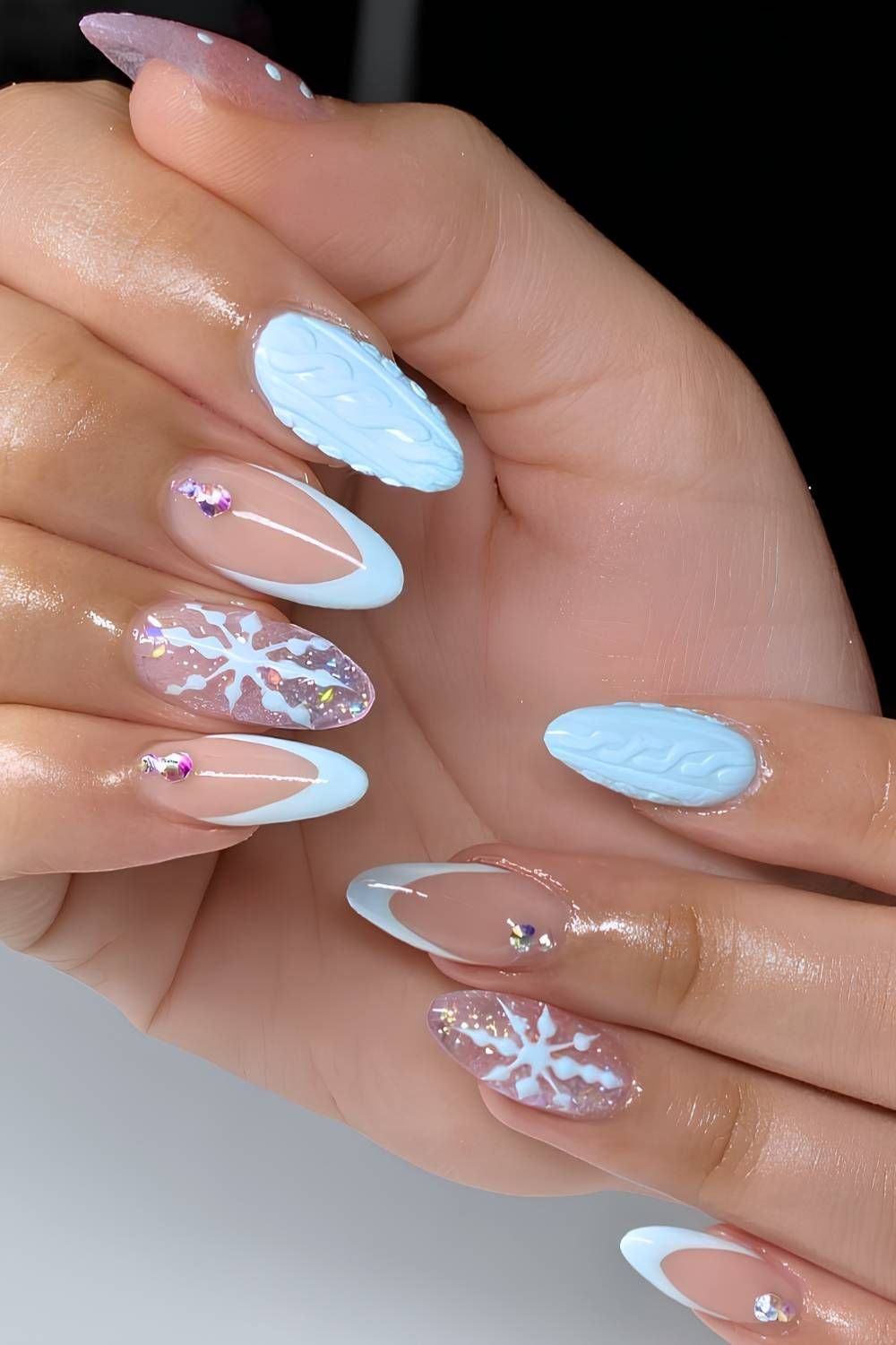 Glossy Matte Texture Visual Idea Glossy Matte Texture Visual Idea — Winter Wonderland Nails 2027
