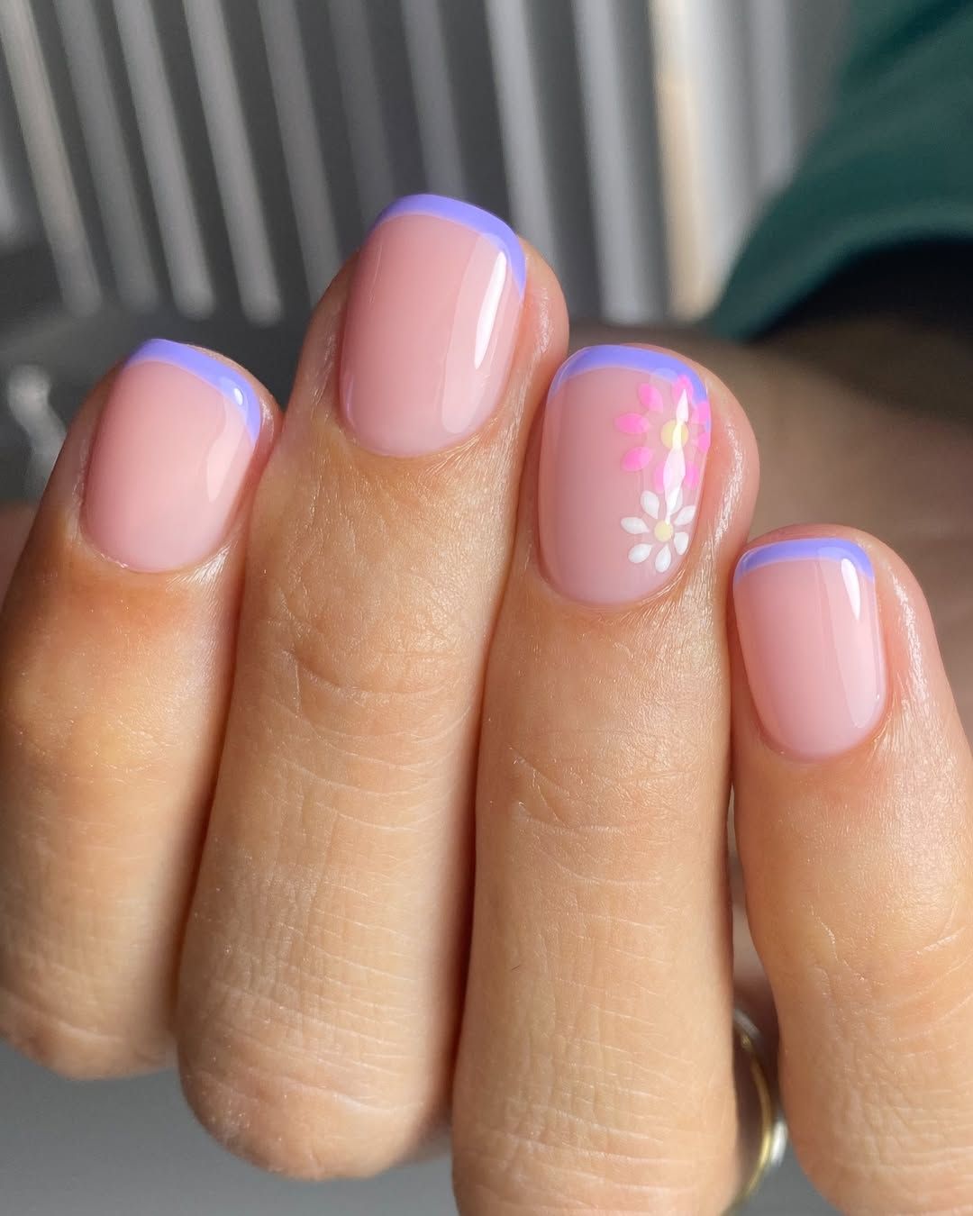 Pastel Purple French with Floral Accent Pastel Purple French with Floral Accent — Nail Art 2027 for Beginners