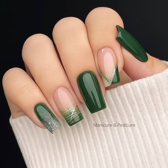 Solid Color With Subtle Shimmer Visual Idea Solid Color With Subtle Shimmer Visual Idea — Forest Green Nails 2027