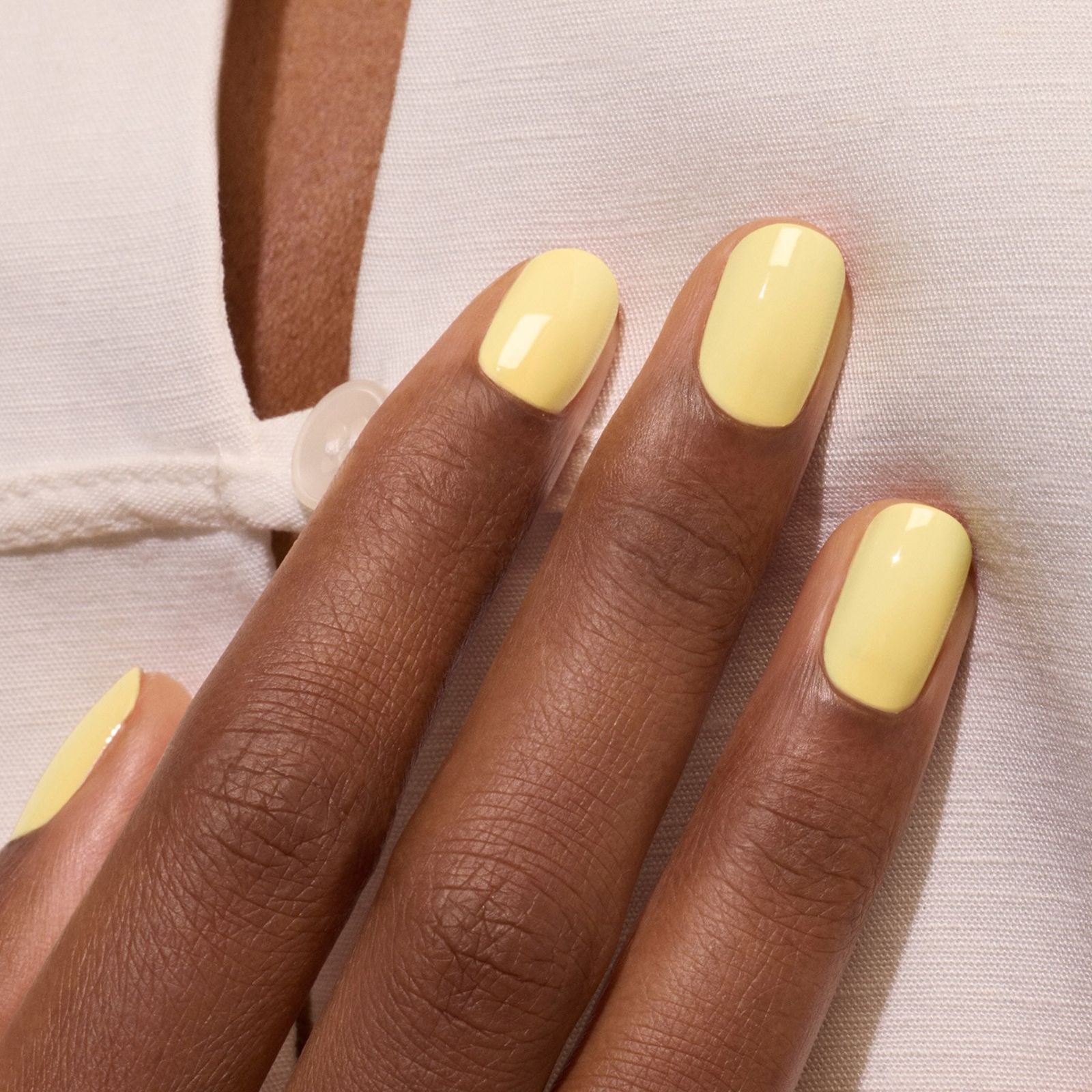 Bright Pastel Yellow Short Square Nails — Pastel Nails 2027 for Dark Skin