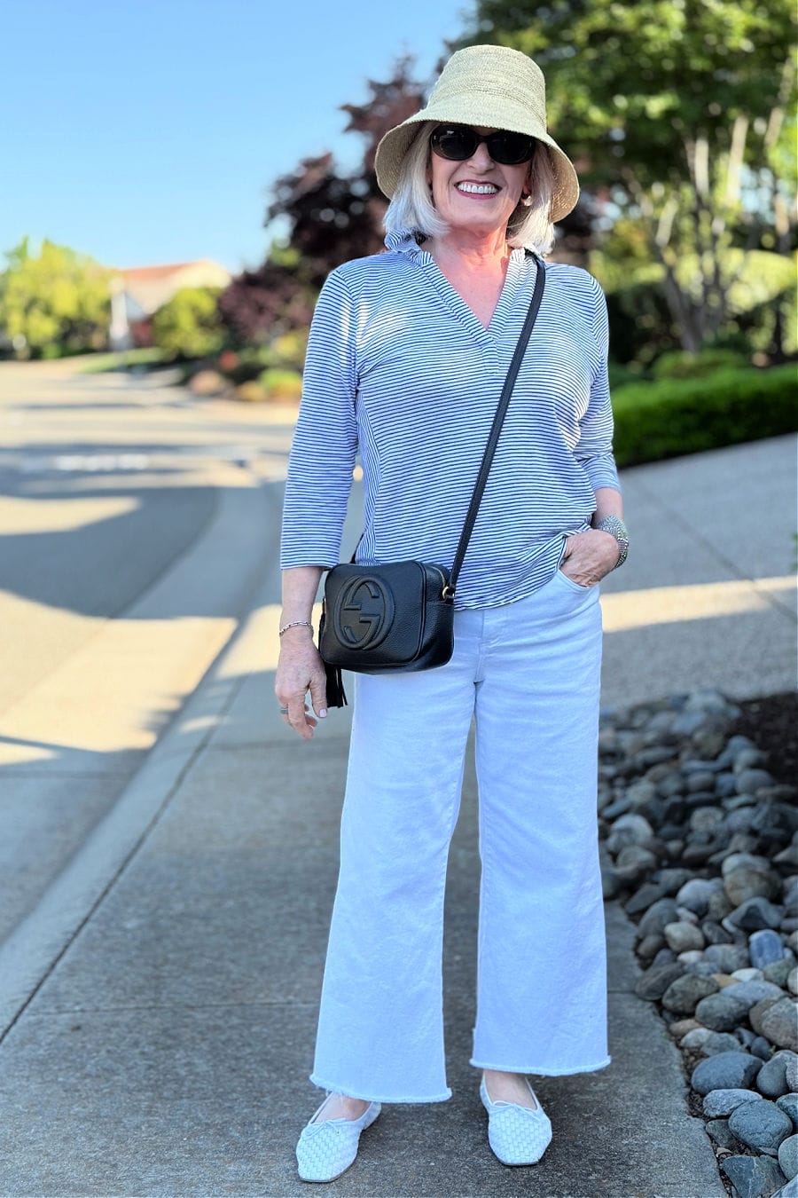 Striped Top and Wide-Leg Cropped Jeans for Casual Summer Ease — Outfits 2027 for Women Over 60