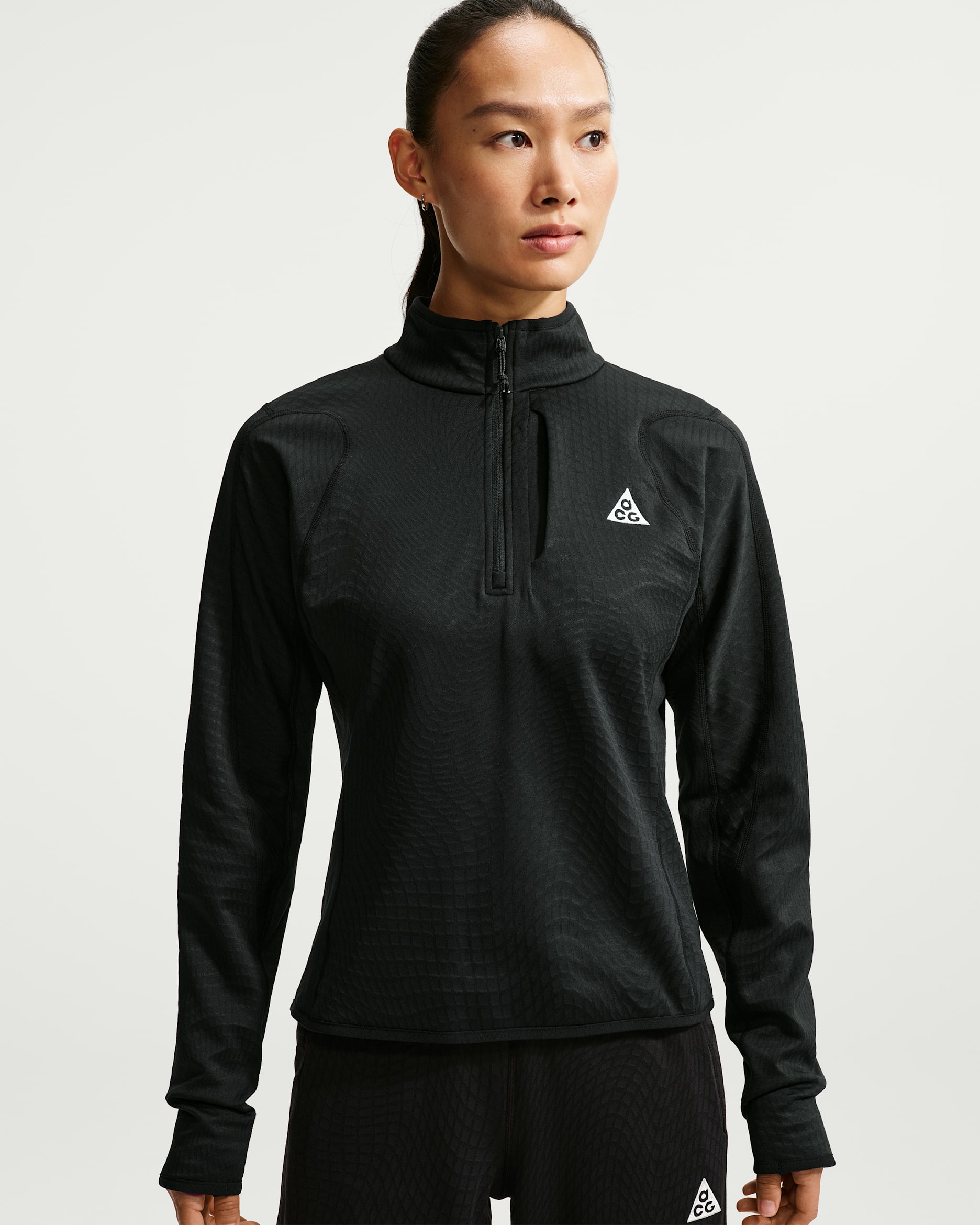 Monochromatic Black Half-Zip Top for Sleek Hiking — Athletic Hiking Outfits 2027