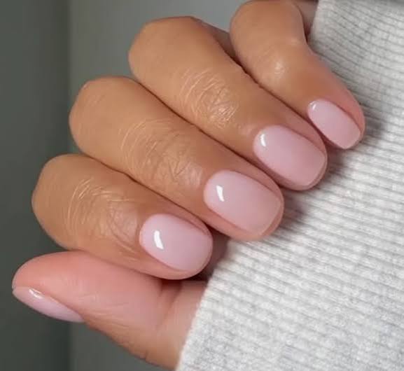 Uniform Pale Pink Glossy Short Oval Uniform Pale Pink Glossy Short Oval — Simple Nails 2027