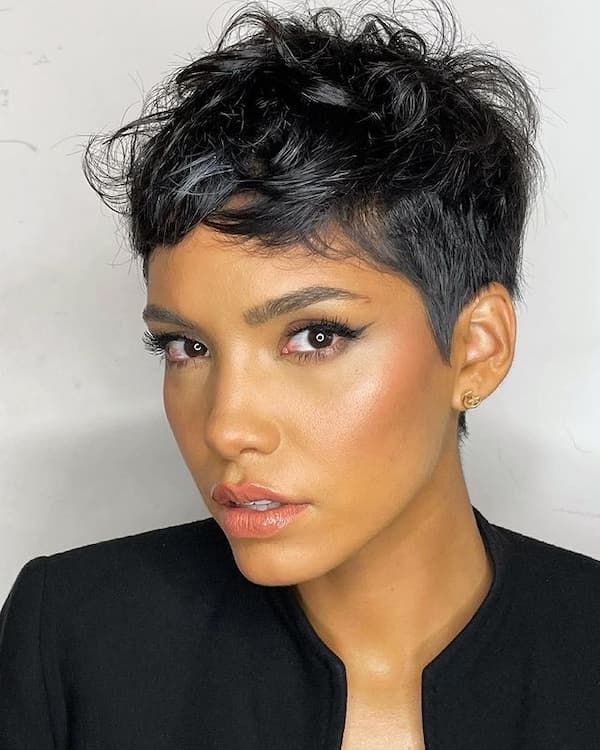 Piecey Curly Pixie in Black Piecey Curly Pixie in Black — Textured Pixie 2027
