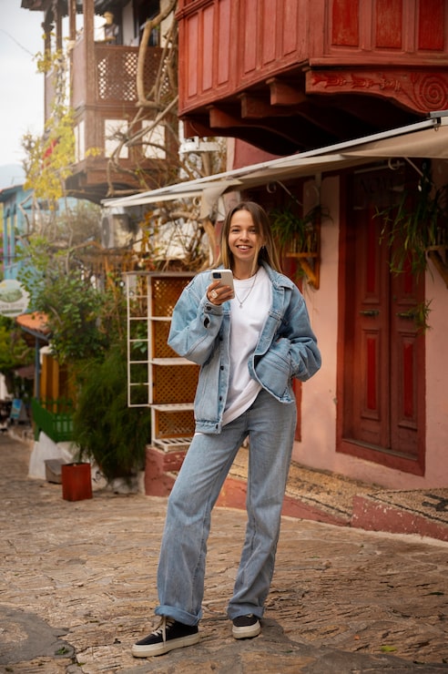 Oversized Denim Jacket and Wide-Leg Jeans for Streetwear Oversized Denim Jacket and Wide-Leg Jeans for Streetwear — Thailand Outfits 2027