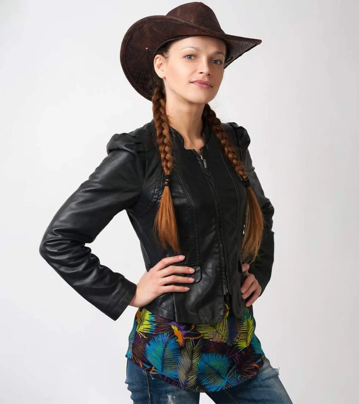 Double Braids With Cowboy Hat — Rodeo Hairstyles 2027