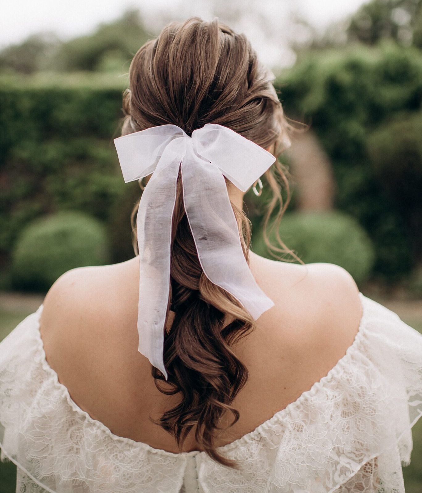 Braided Ponytail With Ribbon Bow — Bridesmaid Ponytail Hairstyles 2027