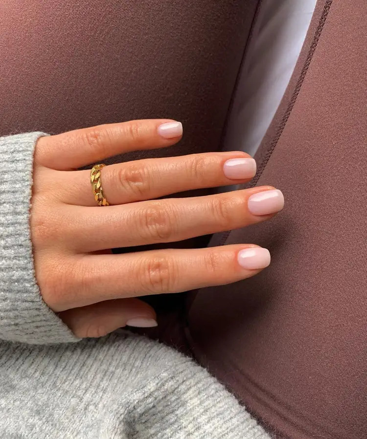 Milky Pale Pink Short Square Milky Pale Pink Short Square — Clean BB Cream Nails 2027