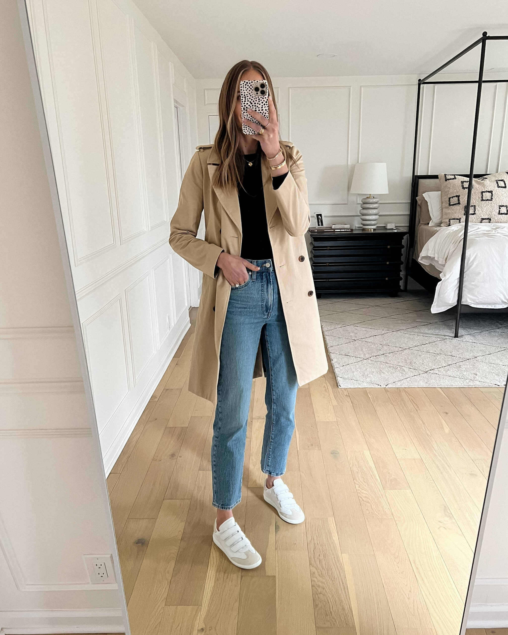 Classic Beige Trench with Jeans and Sneakers — Spring Outfits 2027 with Trench Coat