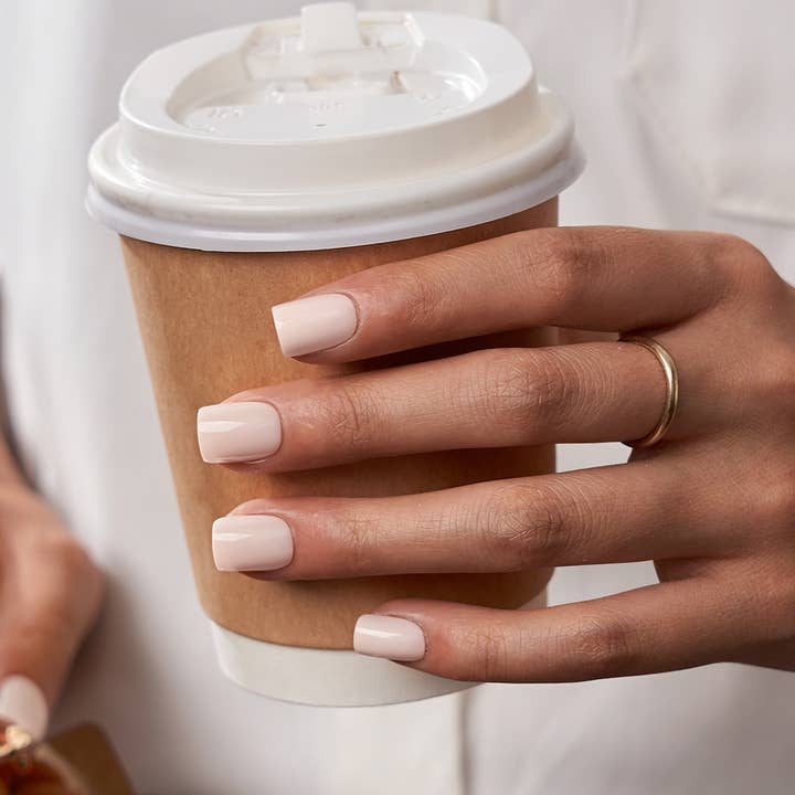 Opaque Natural Nude Glossy Short Square Nails Opaque Natural Nude Glossy Short Square Nails — Short Press On Nails 2027