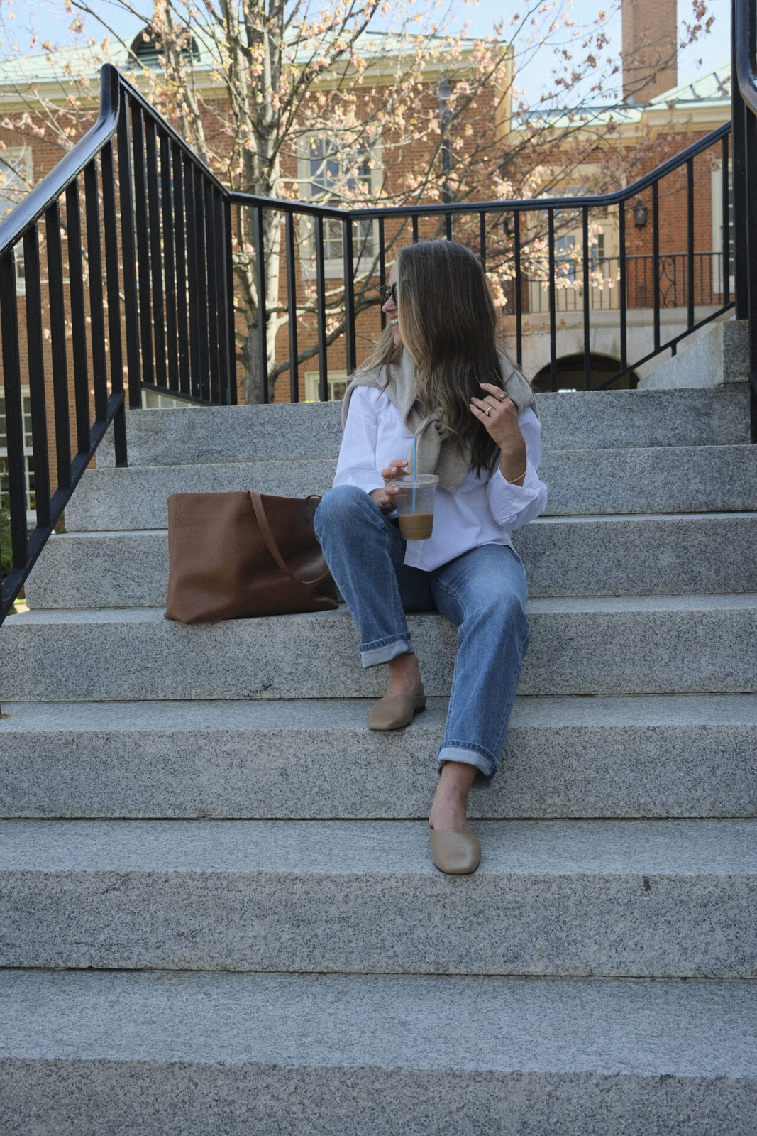 Draped Cardigan over Button-Down and Jeans Draped Cardigan over Button-Down and Jeans — Outfits 2027 for Mom Bod