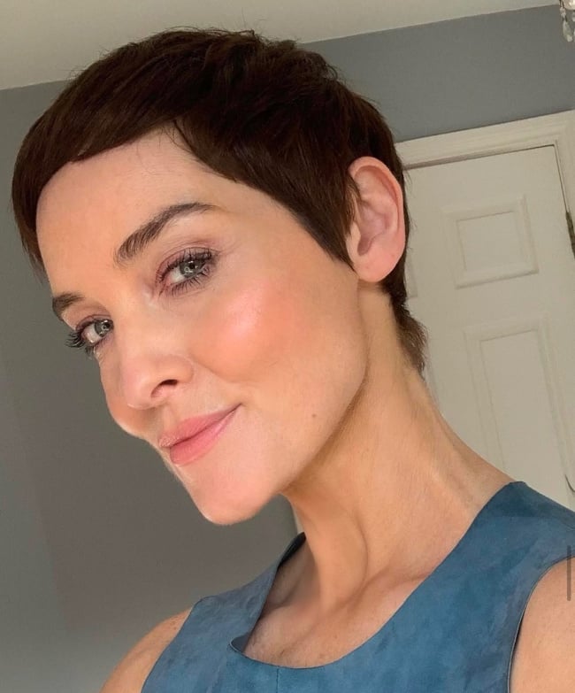 Dark Brown Pixie With Short Bangs Dark Brown Pixie With Short Bangs — Pixie 2027 for Women Over 40
