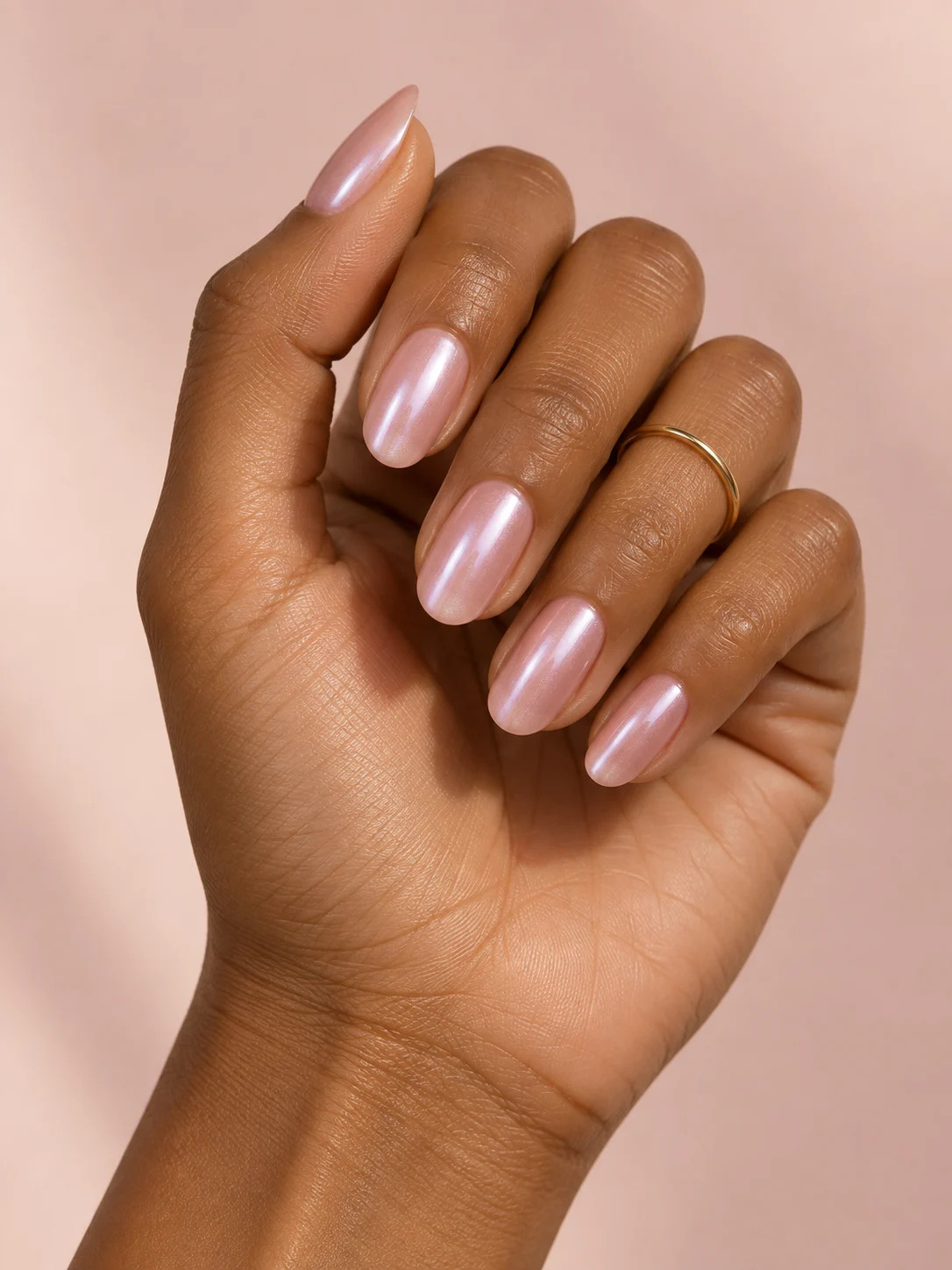 Full Coverage Pale Pink Glazed Chrome Medium Oval Full Coverage Pale Pink Glazed Chrome Medium Oval — Glazed Nails 2027