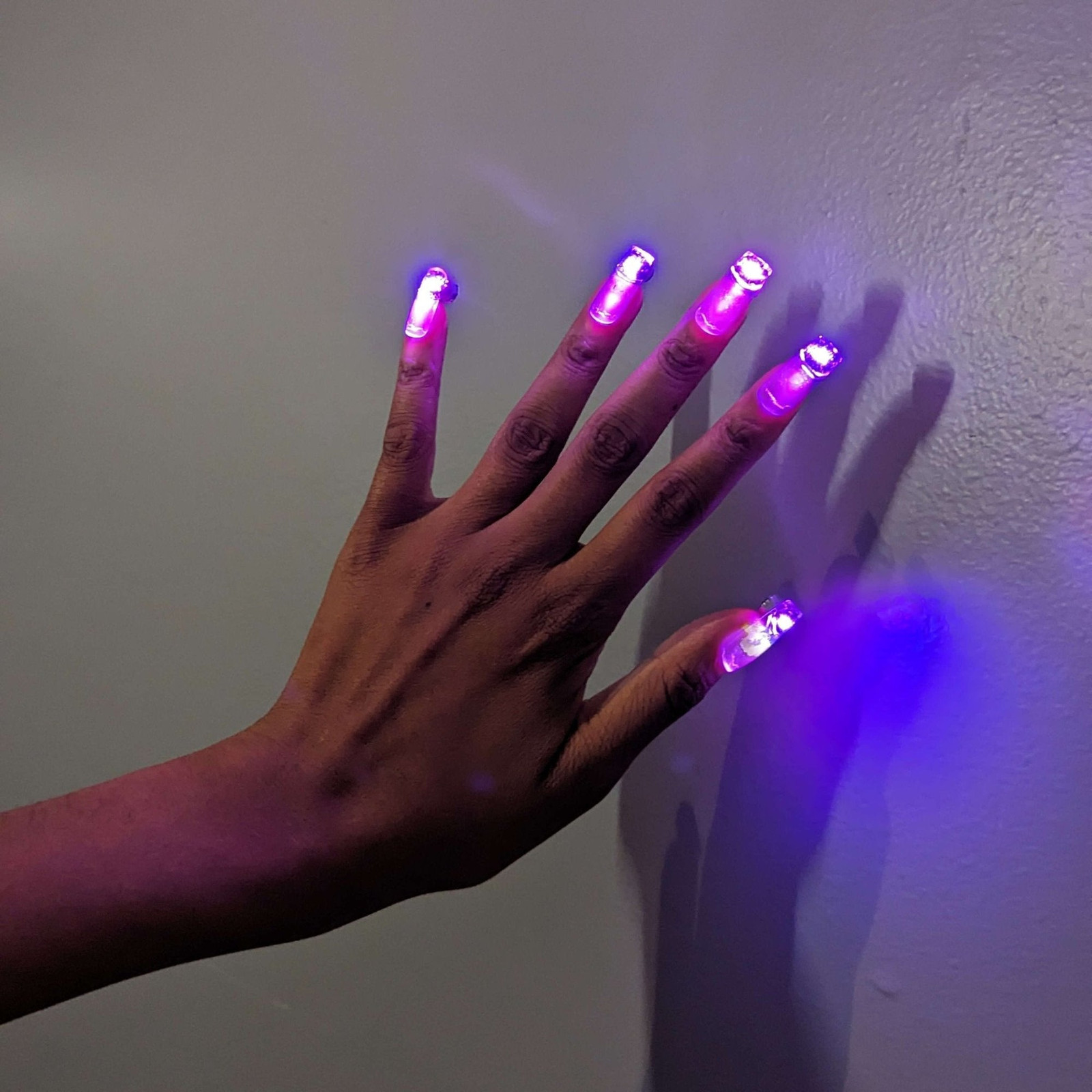 Purple LED Light Stilettos Purple LED Light Stilettos — Rainbow Rave Nails 2027