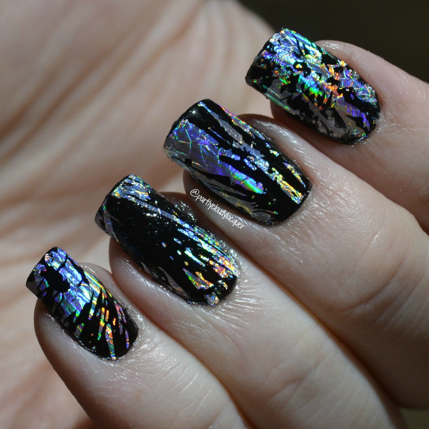 Shattered Black Foil Effect Shattered Black Foil Effect — Holographic Foil Nails 2027