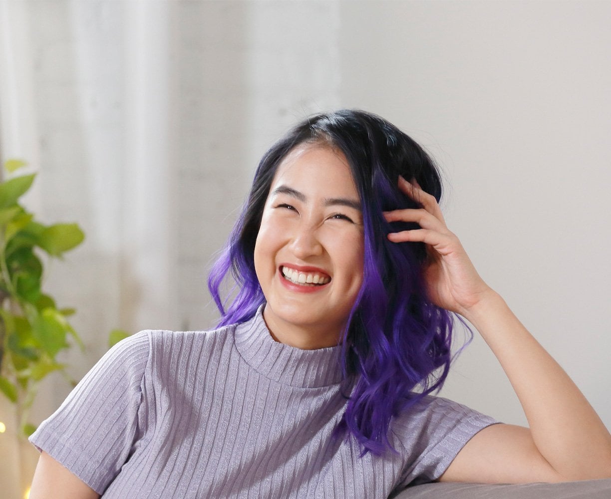 Dark Base With Bright Purple Streaks Dark Base With Bright Purple Streaks — Lilac Hair 2027