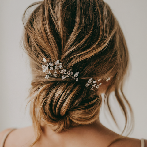 Medium Brown Low Bun With Hair Vine Medium Brown Low Bun With Hair Vine — Prom Hairstyles 2027 for Medium Hair