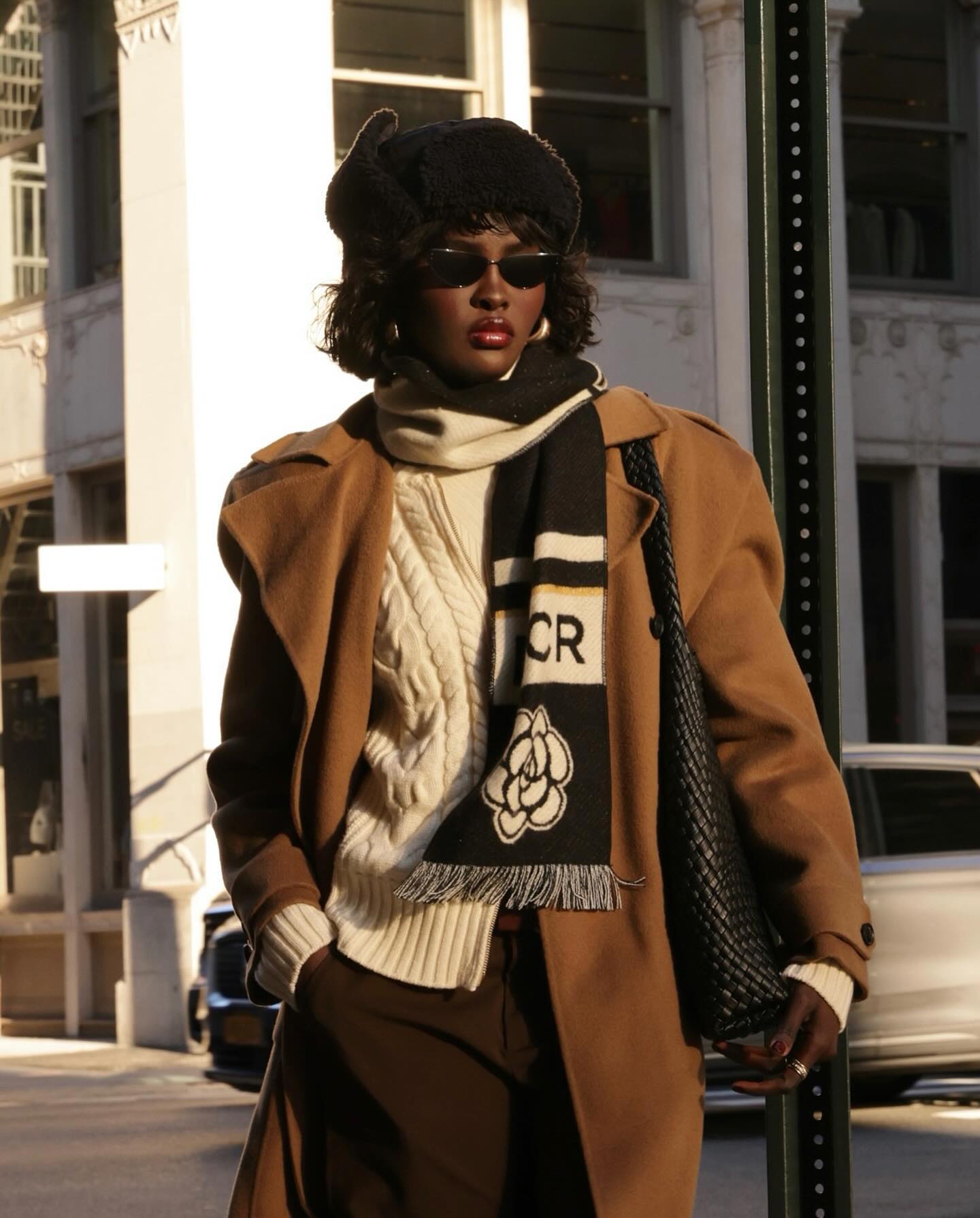 Sophisticated Winter Ensemble with a Patterned Scarf and Beret Sophisticated Winter Ensemble with a Patterned Scarf and Beret — Winter Accessories Outfits 2027