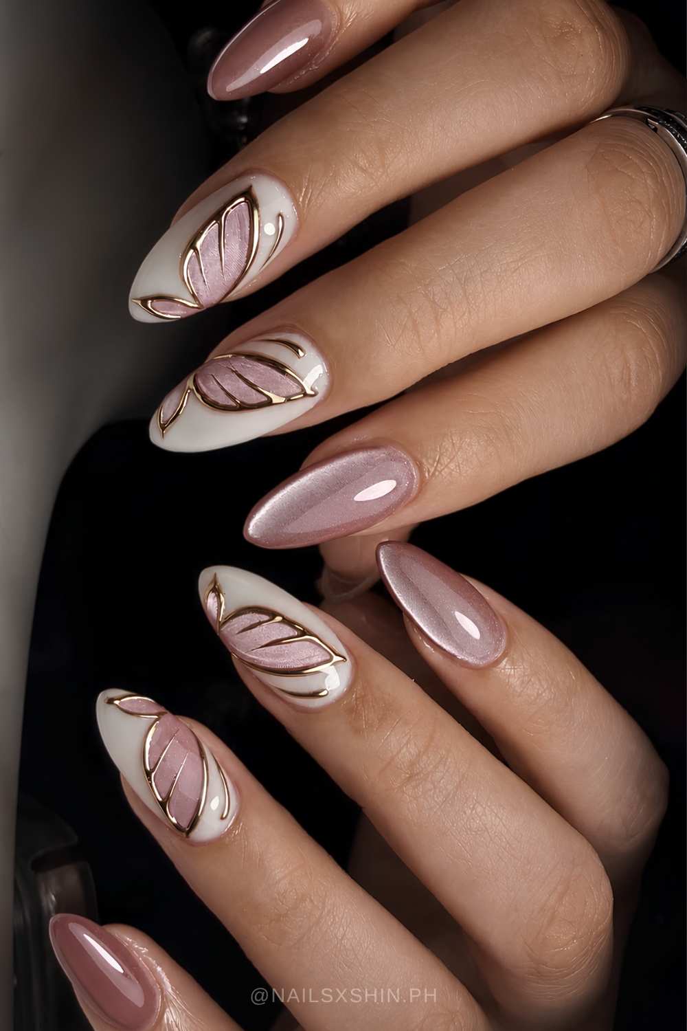 Rose Gold Outline Butterfly Almond Nails Rose Gold Outline Butterfly Almond Nails — Long Butterfly Coffin Nails 2027
