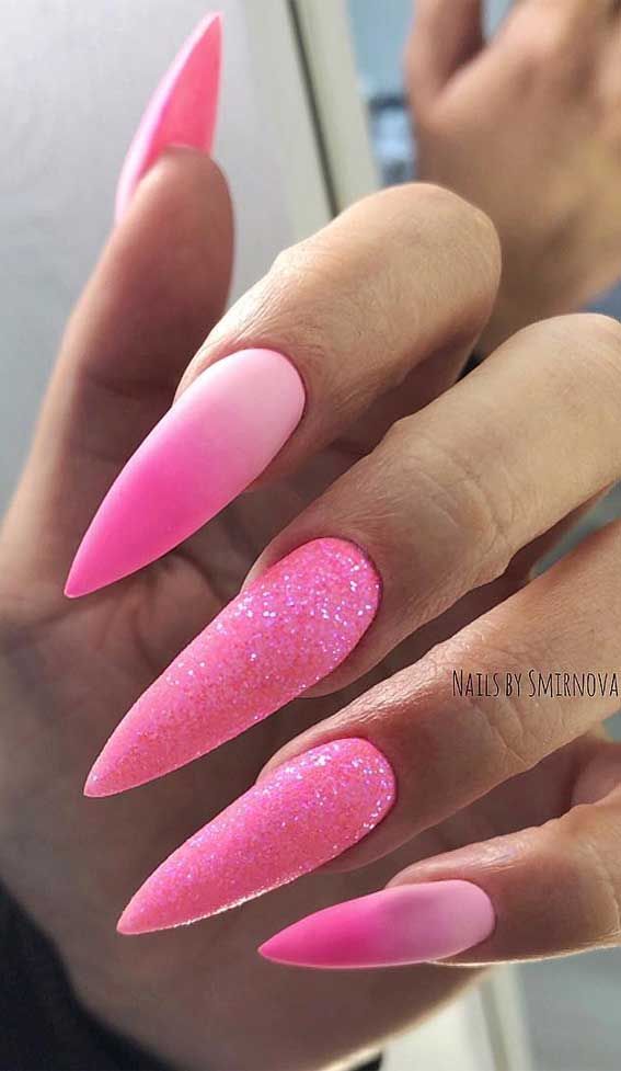 Matte Glitter Visual Idea Matte Glitter Visual Idea — Neon Ombre Nails 2027